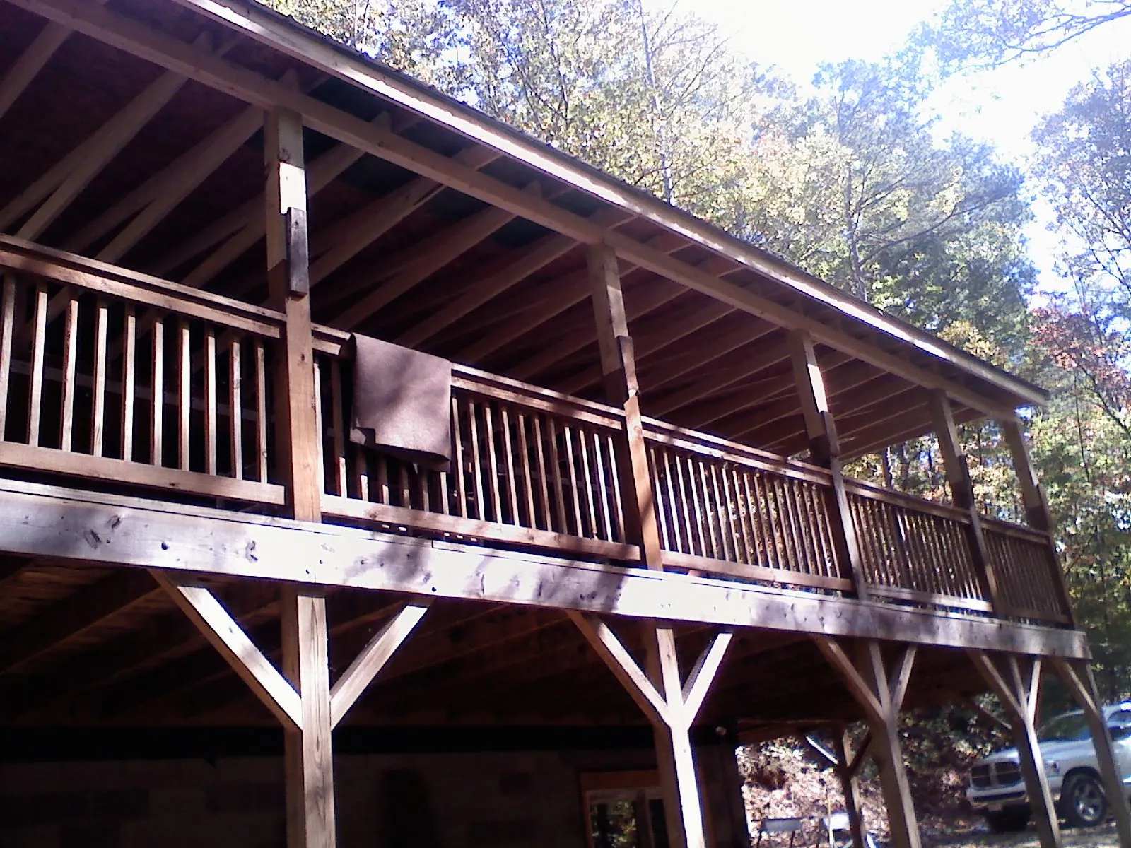 Timber framing under a new elevated porch and deck — Roof Leak Repair in Connelly Springs by Roofing Brothers